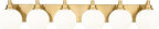 Bathroom Light Fixtures, 6-Light Brushed Gold Bathroom Vanity Lights Over Mirror with Globe Milk White Glass Shade, 38 Inch Modern Vanity Lighting Fixtures, VL195-BG-ML-6