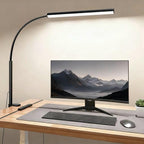 LED Desk Lamp with Clamp, Eye-Protection Clip on Desk Lamp, 5 Modes 10 Brightness Adjustment, 360°Flexible Gooseneck Lamp for Home Office, Lamps with USB Adapter，Black