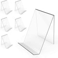 Boloyo Acrylic Book Stand Without Ledge,6 Inch 6PC Clear Acrylic Display Easel Transparent Display Stand Holder Tablet Holder for Displaying Pictures,Books,Artworks, CDs