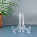 Artliving 5 Inch Clear Plastic Easels or Stand/Plate Holders to Display Pictures or Other Items at Weddings, Home Decoration, Birthdays, Tables (12 Pack)