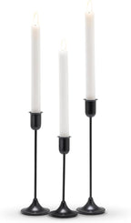 Candle Holder 3 PCS Candlestick Holders, Black Taper Candle Stick Holder, Modern Decorative Centerpiece, Christmas Decor, Gift for Home Fireplace Housewarming Candelabra Décor