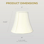 Royal Designs, Inc. BSO-704-18EG True Bell Basic Lamp Shade, 9 x 18 x 13.6, Eggshell