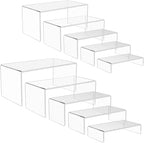 10 PCS acrylic display stand, Acrylic Display Risers, 5 Sizes Clear Product Stand, Jewelry Display Riser Shelf Showcase Fixtures For Collectibles Display, Toy Figure Display