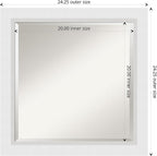 Amanti Art White Wall Mirror 24x24 Blanco White Square Bathroom Mirror for Wall Decor Living Room, Medium Modern Wood Frame, Hangs Horizonally and Vertically, Bathroom Decor, Beveled Edge
