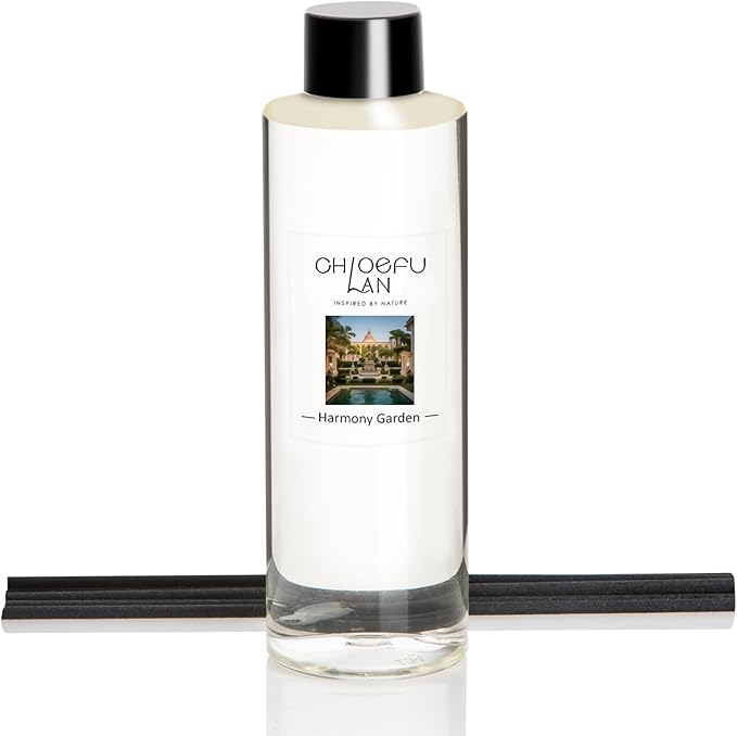 Chloefu LAN Harmony Garden Scented Oil Diffuser Refill 6.76 fl oz Crisp Botanical Aromatherapy Oil for Bedroom & Patio Outdoor-Inspired Air Freshener, 0% Alcohol, Unique Blend to Relieve Stress