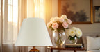 Aspen Creative 32009A Transitional Empire Shape Spider Construction Lamp Shade, Cream, 7" Top x 13" Bottom x 9-1/2" Slant Height