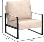 Container Furniture Classic Mid Century Modern Accent Chair with Durable Square Metal Frame, Armchair for Living Room, Bedroom, Home Office in Spotted Microfiber Upholstery, Light Camel
