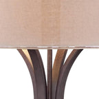 Franklin Iron Works Tristan Industrial Rustic 64" Tall Floor Lamp Standing with Smart Socket Deep Bronze Metal Sheer Tan Outer Textured Linen Inner Shade for Living Room Bedroom Office House Home