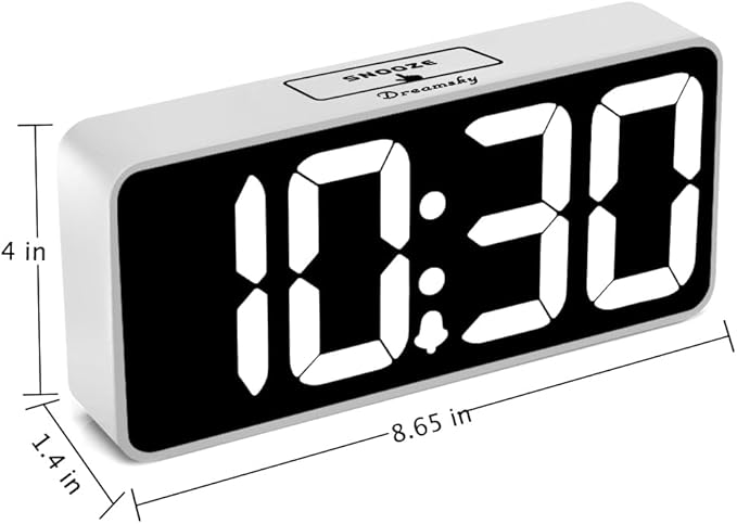 DreamSky Large Digital Alarm Clock Big Numbers for Seniors & Visually Impaired, 9 Inches Electric Clocks for Bedroom, Jumbo Display Fully Dimmable Brightness, USB Ports, Adjustable Alarm Volume