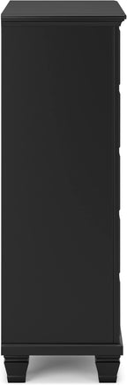 Signature Design by Ashley Lanolee Traditional 5 Drawer Chest for Bedroom, Black