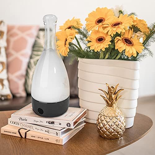 'Anna' Modern Table Lamp, Portable Wireless Bottle LED Light, Dimming Touch Control Switch, USB Rechargeable, Stylish Light for Home, Office, Hotel and Restaurant (Black)