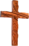 Holy Land Market Olive wood Cross from Bethlehem with a Certificate and Lord prayer card (4.75 Inches)