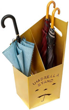 Detachable Base Umbrella Stand - Elegant Raindrop Design, Water Collection Tray, Gold/Black Finish, Durable Home & Office Organizer