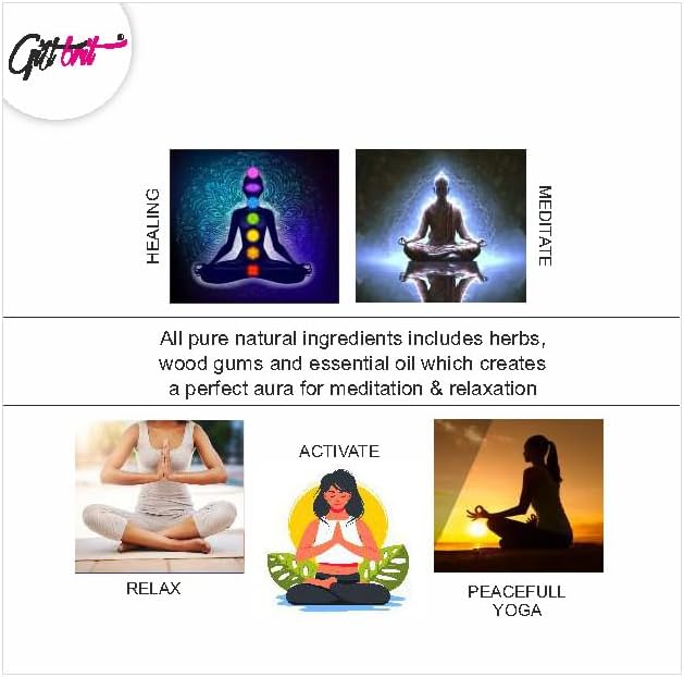 Giftbrit Patchouli Natural & Herbal Incense Sticks 100 Sticks with Incense Holder for Meditation, Yoga, Church, Relaxation, Healing and Positivity