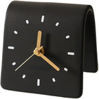 Creative Ceramic Tabletop Clock Simple Desk Alarm for Home Decor Living Room Bedside Silent Quartz (Black)