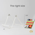 KINGDOM SOLUTIONS MADE IN USA 2-Pack Adjustable White Metal Easels - Book Stand - Sturdy Plate Stand for Art, Pictures, Books, Frames - Unique on the Market