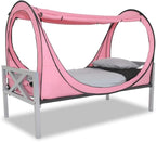 Privacy Pop up Eclipse Bed Tent Bed Drapes (Pink, Twin)