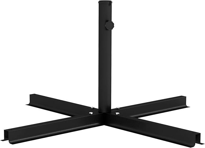 Outsunny Outdoor Universal Cross Brace Stand for Patio Umbrella, Cross Umbrella Base for Large Market Umbrella or Small Offset Umbrella, Black