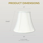 Royal Designs, Inc. BSO-704-18LNWH True Bell Basic Lamp Shade, 9 x 18 x 13.6, Linen White