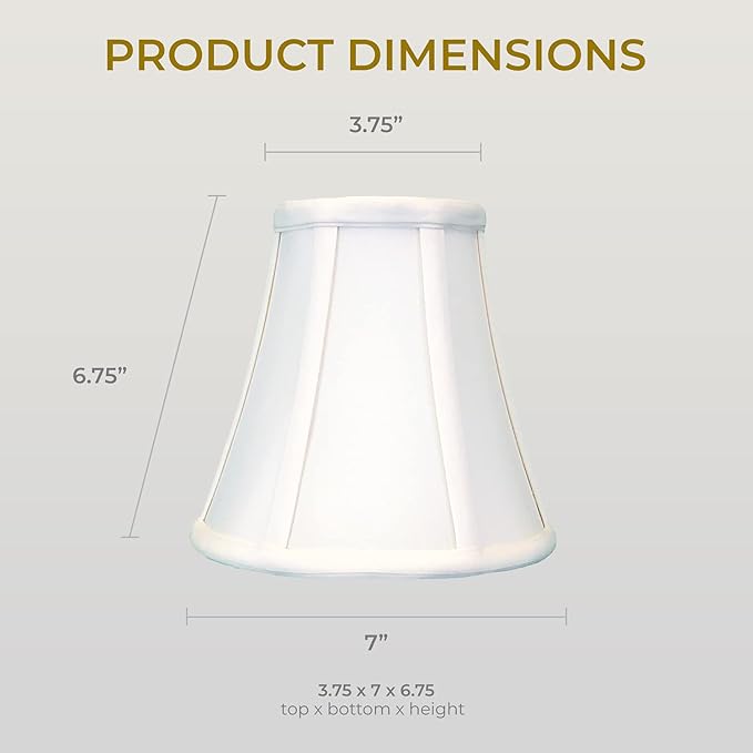 Royal Designs, Inc. BSO-704RC-7WH-2 True Bell Basic Lamp Shade with Round Clip, 3.75 x 7 x 6.75, White, 2-Pack