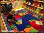 KIDCARPET.COM Book It Rectangle Classroom Rug | Bordered Area Rug for Preschool Daycare Learning, 7'6" x 12'