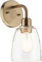 Kichler Meller 11.25 Inch Wall Light, 1 Light Exterior Wall Sconce in Champagne Bronze, (11.25" H x 5.5" W), 5100CPZ