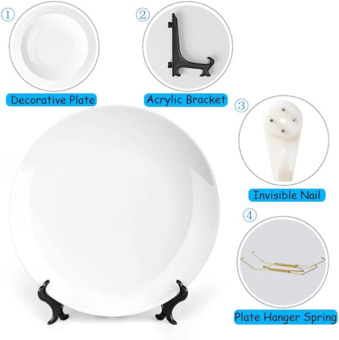 Lina Cavalieri Plate, Wall Decorative Plate, Mysterious Face Plate Wall Hanging Decoration,Including Bracket and Special Spring Hook, 10inch, Style4