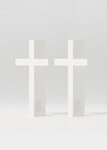 mosery Wall Cross White Color 5.9 high inch For Christmas, Christians Spiritual Religious Cross With Magnetic on Wall For Church Room Decoration (2EA/Pack)