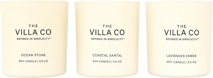 3 Candle Luxe Box Gift Set | Ocean Stone | Lavender Ember | Coastal Santal | 3.5oz Each | Poured in The USA |