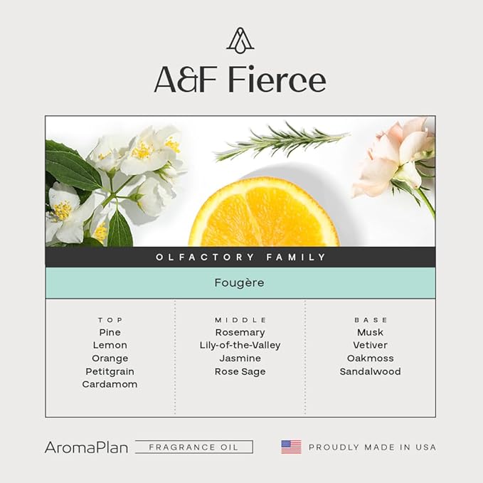 AromaPlan Hotel Scents, Inspired by A+F Fierce 5 Fl Oz (2 Pack) Luxury Aroma & Hotel Fragrance Diffuser Oil- Hotel Diffuser Oil for Aromatherapy- USA Made, Bigger Bottle, Bolder Aroma & Longer Lasting