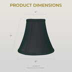 Royal Designs, Inc. BSO-704RC-8BLK/GL-2 True Bell Basic Lamp Shade with Round Clip, 4 x 8 x 7.25, Black with Gold, 2-Pack