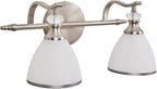ANDY STAR Brushed Nickel Vanity Light, 2-Light Bathroom Light Fixtures with Milky White Bell-Shape Glass Shades, Eye-Friendly Bathroom Wall Lamp for Mirror, Kitchen, Bedroom, Hallway