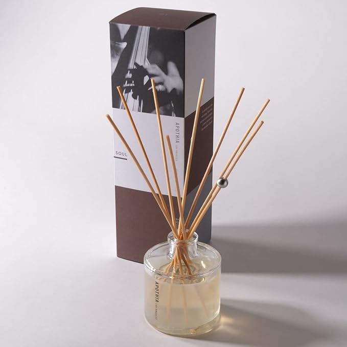 APOTHIA - Soul Mini Aromatic Diffuser | Mahogany & African Ginger | Premium Essential Oils | Up to 6 Months | 2 oz | 55 ml | Small Batches for Luxury Quality in Elegant Glass Bottle