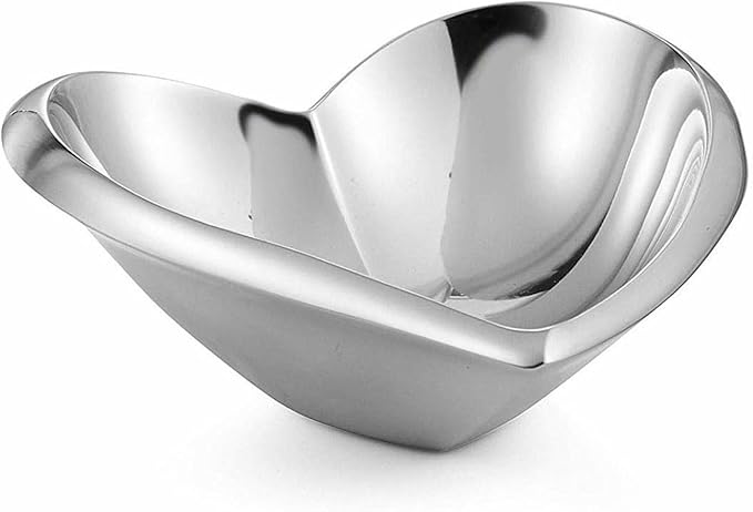 Nambé Amore Mini Bowl - 4.5 Inch Heart Shaped Decorative Accent in Lustrous Alloy, Modern Catchall & Jewelry Holder for Tabletop, Vanity, Desk & Elegant Home Décor Display Gift