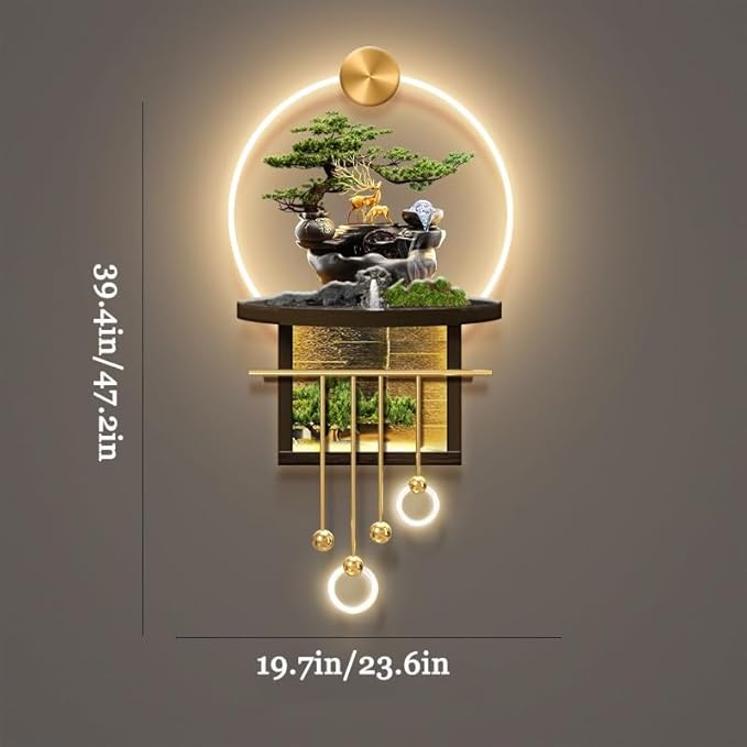 3D Wall Sculptures Hanging with Led Light, Welcoming Pine Wall Decor Art, 3D Wall Sculpture Painting Decoration, Living Room Corridor Decorative Landscape Painting Wall Hanging Art with Led Light(A,47