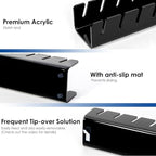 OAPRIRE Hat Stand for Baseball Caps Display and Organizer, No Install Acrylic Hat Organizer 2 Pack Holds 14 Baseball Caps for Closet, Bedroom, Dresser (Glossy Black)