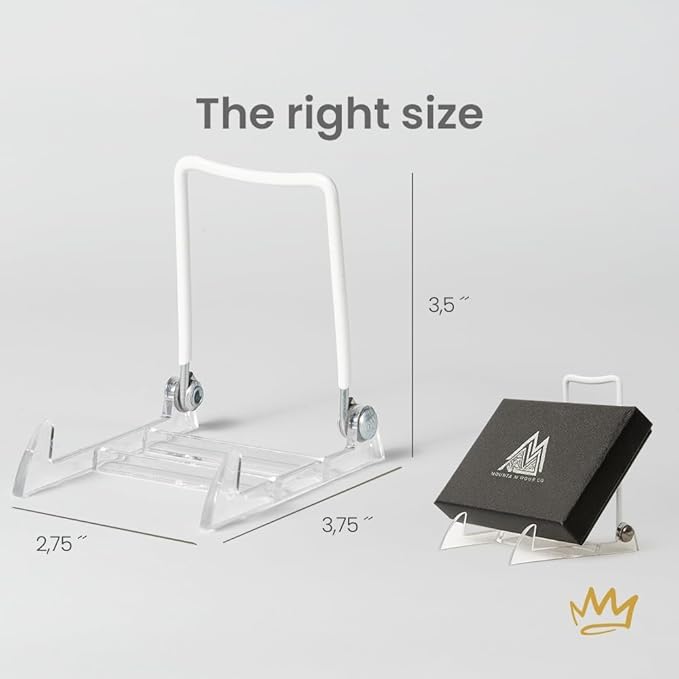 KINGDOM SOLUTIONS MADE IN USA 36-Pack Adjustable Acrylic Easels - Plate Stand - Sturdy Book Stand for Art, Pictures, Plates, Frames - Unique on the Market