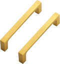 Ravinte 15 Pack Solid 4 Inch Kitchen Square Cabinet Handles Brushed Brass Cabinet Pulls Drawer Pulls Kitchen Cupboard Hardware Handles