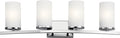 Kichler Crosby 31" 4 Light Vanity Light Satin Etched Cased Opal Chrome