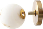 Modern Gold Globe Wall Sconce with Imitation Marble Shades Unique Textures Marble Bathroom Vanity Lighting Premium Resin Wall Light for Bedroom Living Room Staircases Hallway