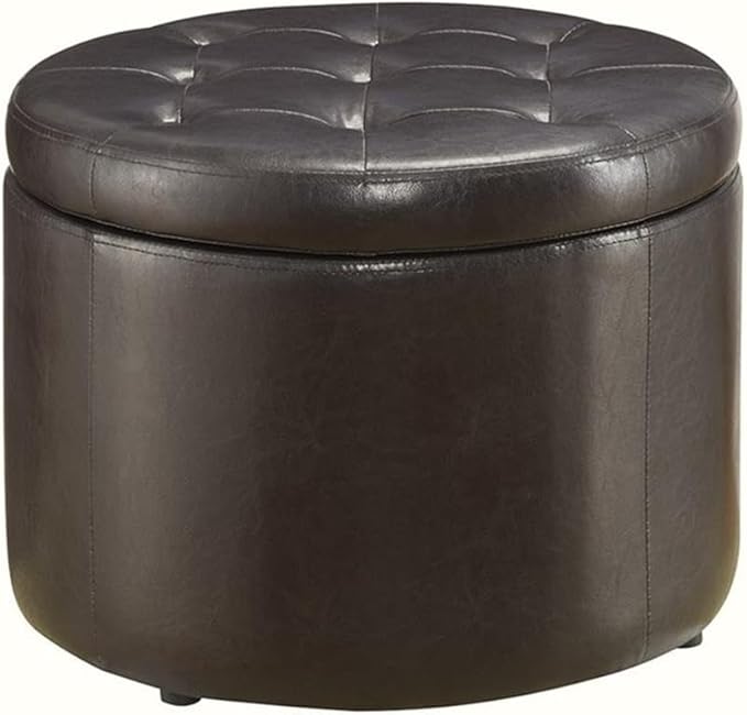 Convenience Concepts Designs4Comfort Round Shoe Ottoman, Espresso