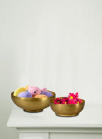 Serene Spaces Living Set of 6 Lightweight Antique Brass Decorative Bowl, Metal Bowl for Potpourri, Catchall for Entryway, Dining Table, Home Décor, 2.75" Tall & 7.5" Diameter