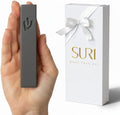 SURI Mezuzah for Door – 4 Inch Dark Gray Concrete Mezuzah Cover with Printed Scroll, Self-Stick Adhesive, Fits a 3 Inch Mezuza Scroll, Gift Box Included