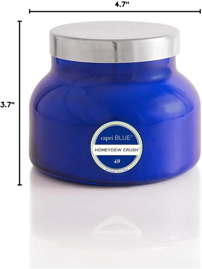 Capri Blue Signature Jar Candles - Long Lasting Soy Wax Blend - Luxury Tropical Scented Candles - Comes in Blue Decorative Glass Jar (Honeydew Crush, 19 oz)