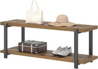 EXCEFUR Entryway Bench, Industrial Shoe Storage Bench for Living Room Bedroom, Rustic Brown
