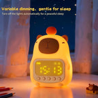 Capybara Alarm Clock with Night Light for Kids, Cute Toddler Alarm Clocks for Bedrooms Ok to Wake Clocks for Girls and Boys, Rechargeable Silicone Animal Tabletop Lamp for Kid