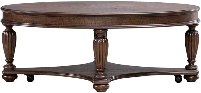 Liberty Furniture Allington Oval Cocktail Table for Living Room - Satin Sienna