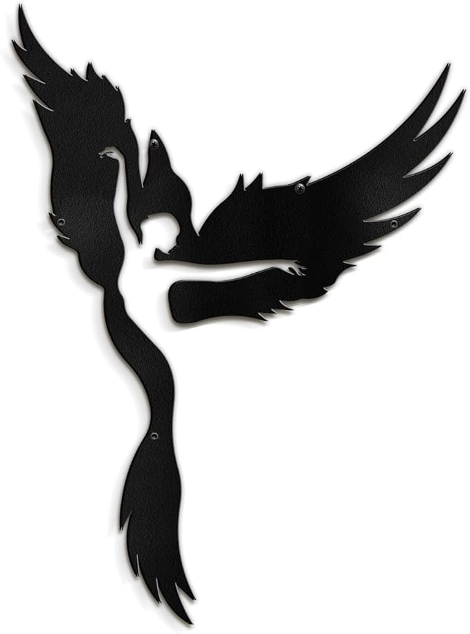 SIGNLEADER Metal Wall Art Decor Angel Minimalist Modern Abstract Wall Sculpture Hangings Home Decoration for Living Room, Bedroom, Bathroom, Kitchen, Outdoor - 18" Black