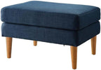 Convenience Concepts Designs4Comfort Marlow Ottoman 27" - Mid-Century Modern Upholstered Footrest & Seat for Living Room, Bedroom, Hallway, or Entryway, Dark Blue Fabric