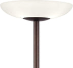 Possini Euro Design Meridian Light Blaster Modern Torchiere Floor Lamp 72" Tall Oiled Rubbed Bronze Frosted Glass Shade CFL Bulbs for Living Room Reading House Bedroom Home Office